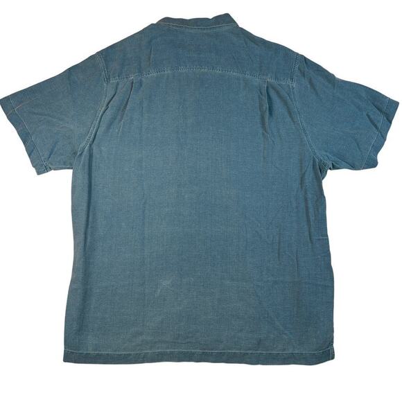 Tommy Bahama Silk Kamari Border Classic Fit Camp Shirt Blue Size XL - Picture 10 of 11